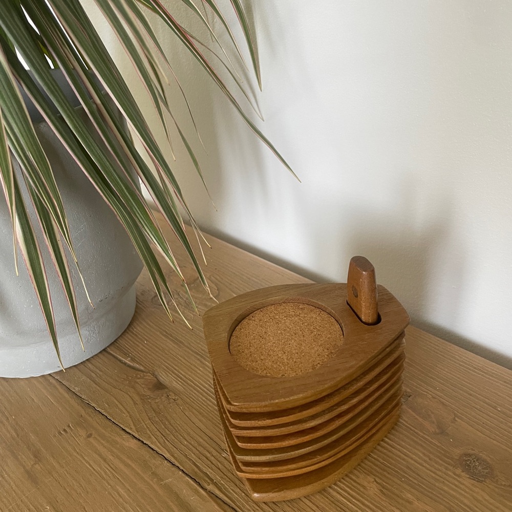 Wooden Coaster Set with Holder